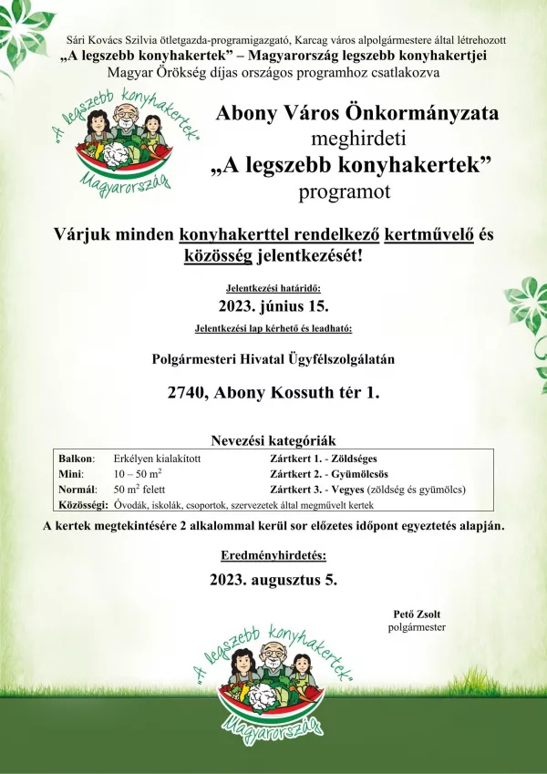 "A legszebb konyhakertek" pályázat