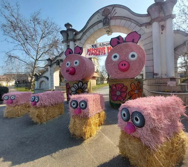 Megérkeztek a Pecsenye Parádé malackái a Városkapu elé