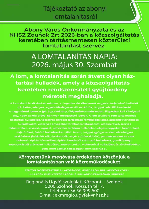 Lomtalanítás Abonyban