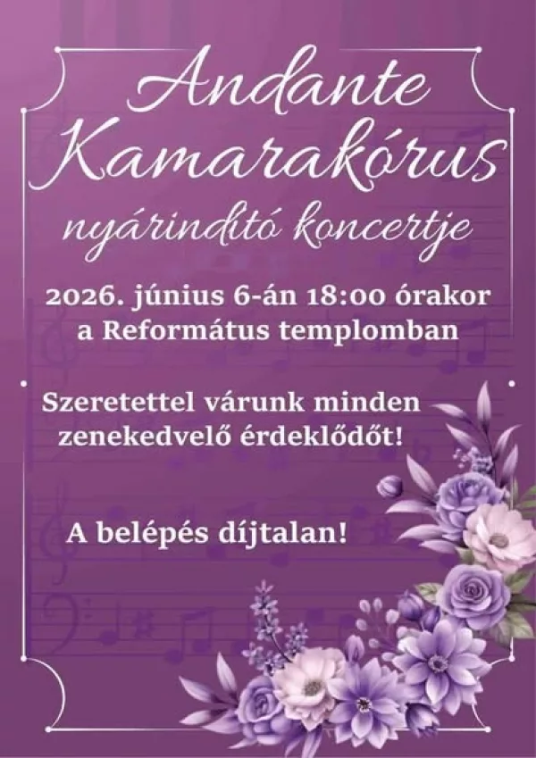 Impozáns helyen lép fel hamarosan ismét az Andante Kamarakórus