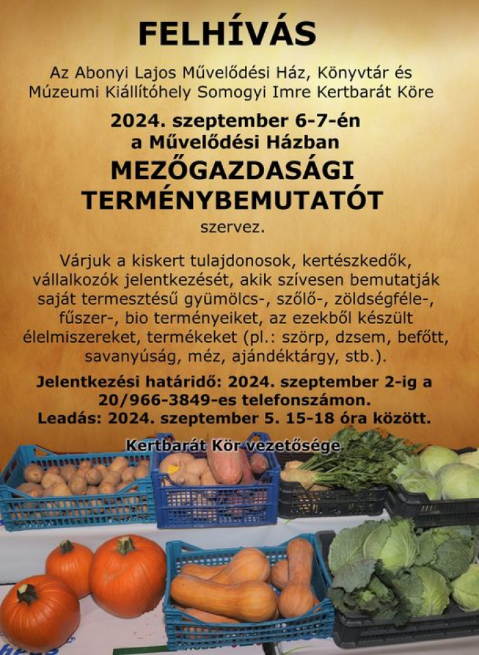 Terménybemutató és kiállítás