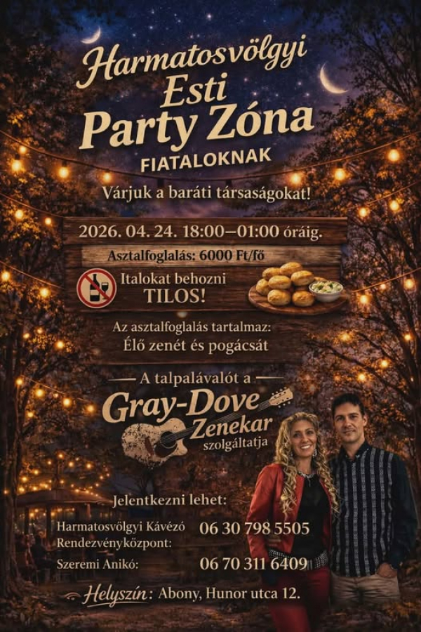 Zenés- Táncos rendezvény fiataloknak