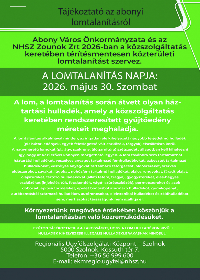 Lomtalanítás Abonyban