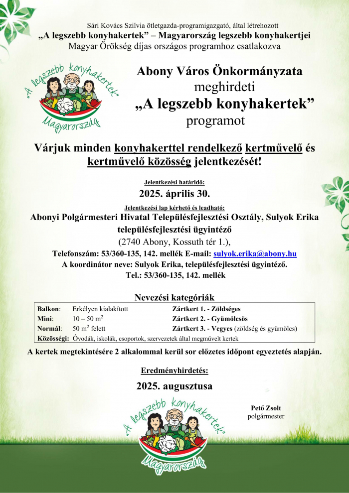 Legszebb konyhakertek: Idén is szeretettel várjuk a nevezéseket!