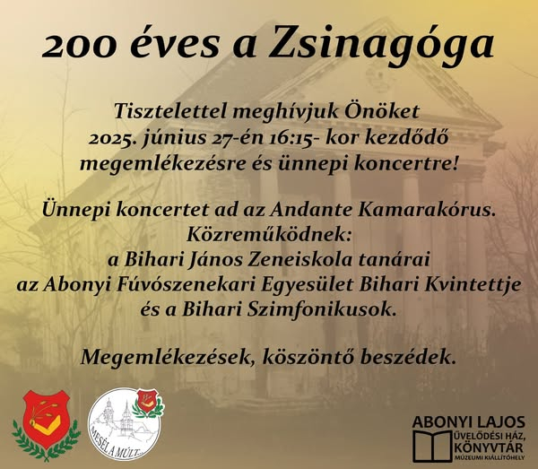 200 éves az abonyi zsinagóga