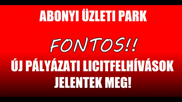 💼 NYÍLT LICITELJÁRÁS: Eladó ingatlanok az Abonyi Üzleti Parkban! 💼