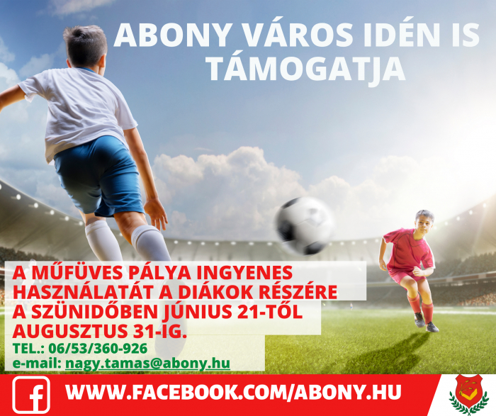 Műfüves pálya- Ingyenes használat lehetősége diákoknak