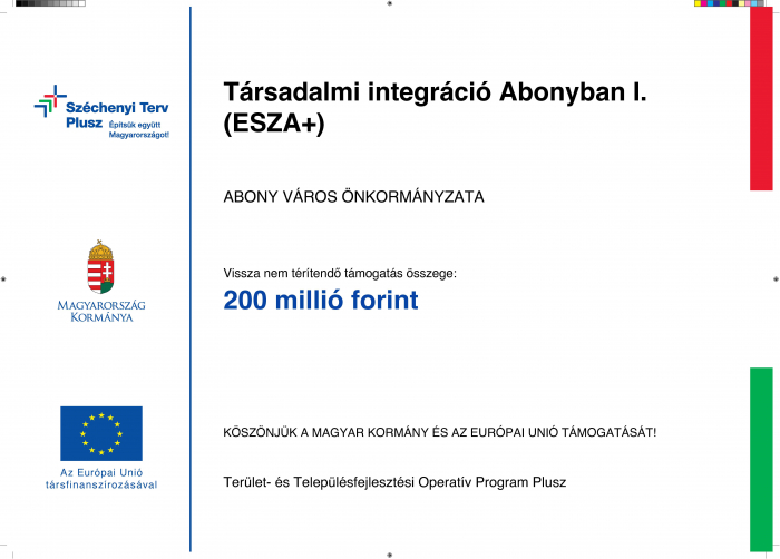 Társadalmi integráció Abonyban I. (ESZA+)