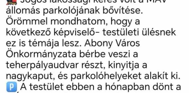 Fontos fejlemény a MÁV parkoló ügyében 🔴🔴