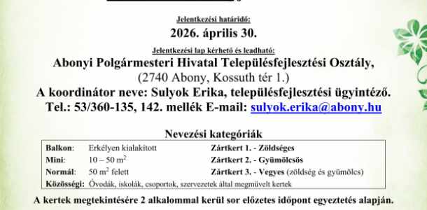 Legszebb konyhakertek pályázat